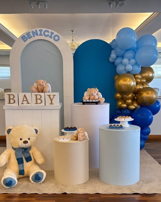 Chá de bebê montado no salão
